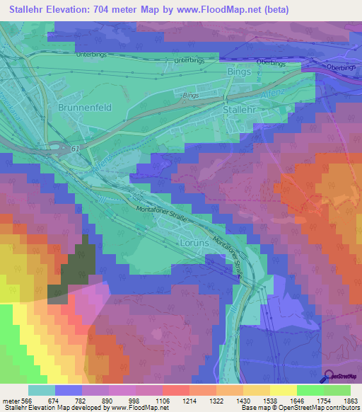 Stallehr,Austria Elevation Map