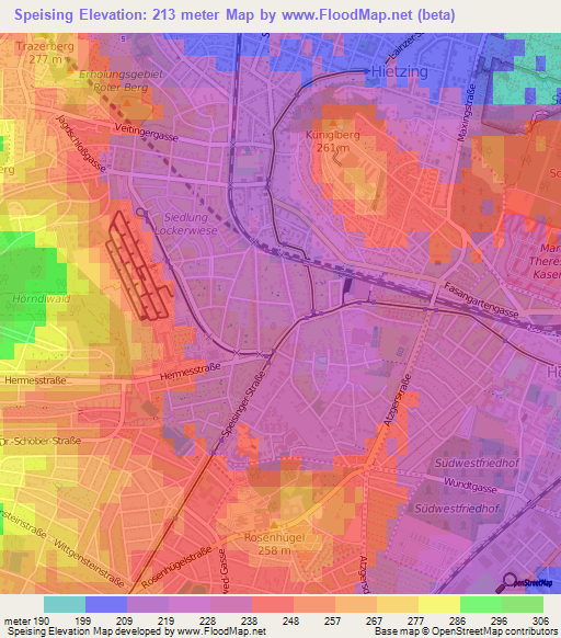 Speising,Austria Elevation Map