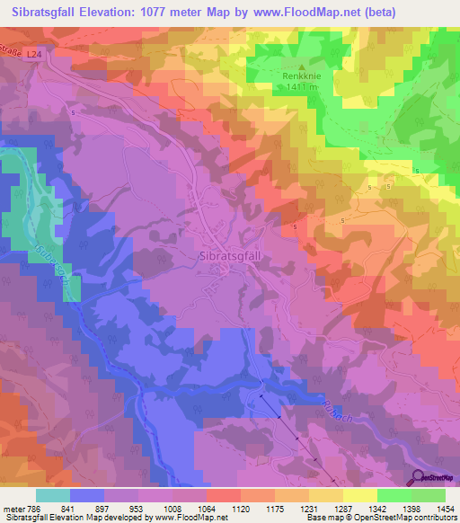Sibratsgfall,Austria Elevation Map