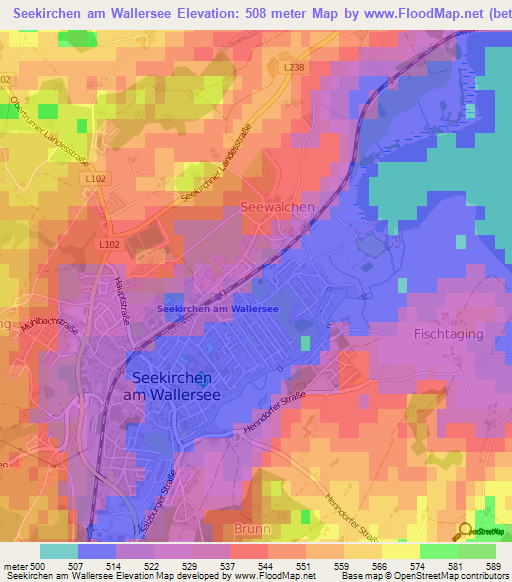 Seekirchen am Wallersee,Austria Elevation Map