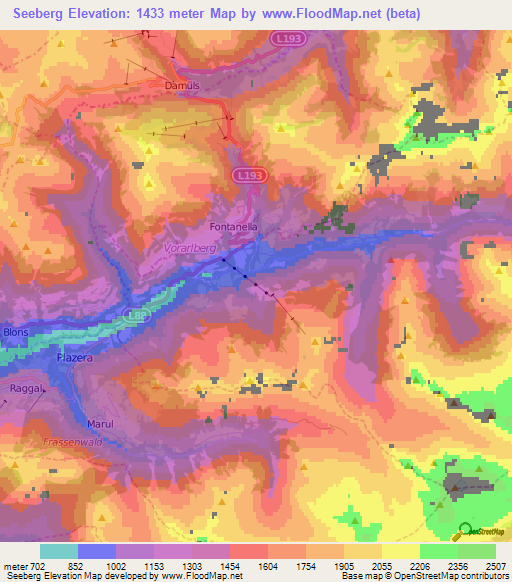Seeberg,Austria Elevation Map