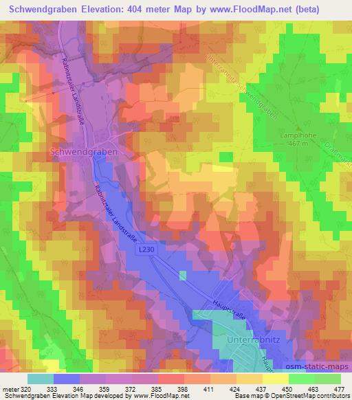 Schwendgraben,Austria Elevation Map
