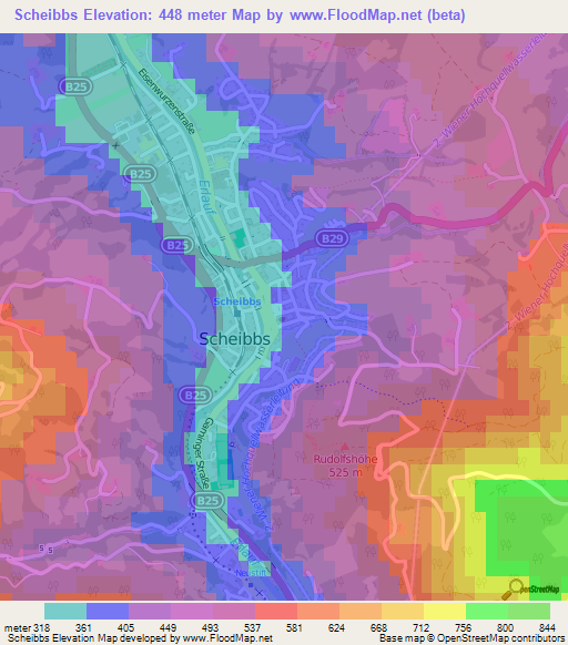 Scheibbs,Austria Elevation Map