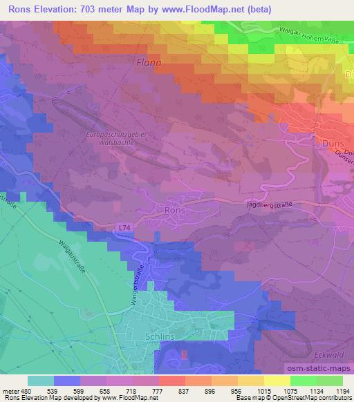 Rons,Austria Elevation Map