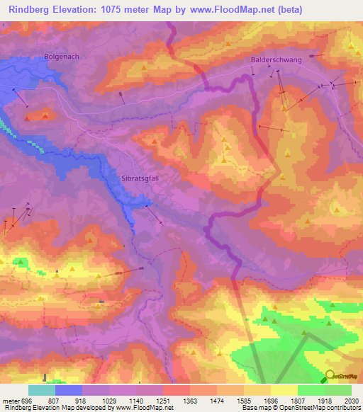 Rindberg,Austria Elevation Map