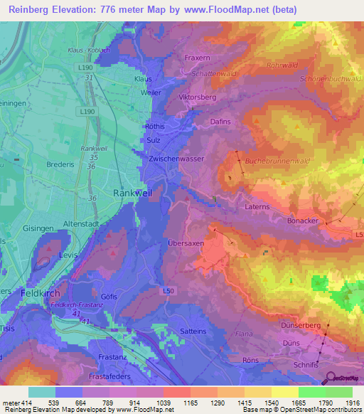 Reinberg,Austria Elevation Map