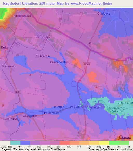 Ragelsdorf,Austria Elevation Map