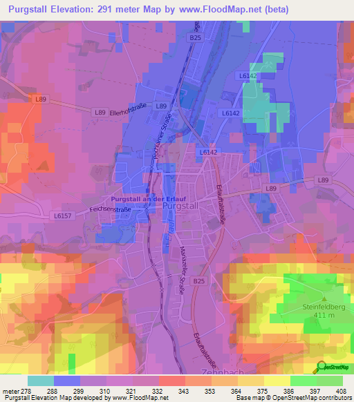 Purgstall,Austria Elevation Map