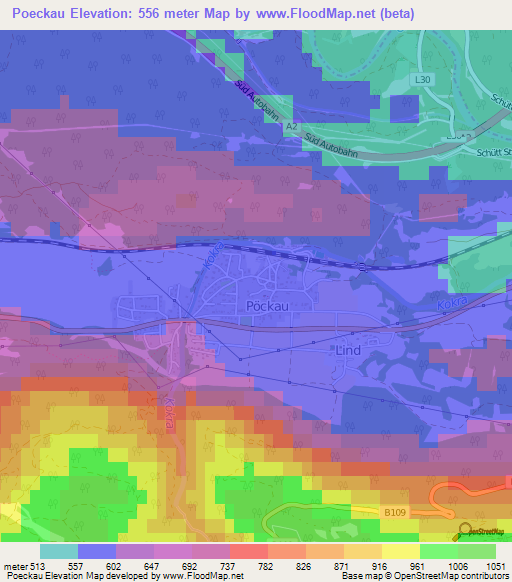 Poeckau,Austria Elevation Map