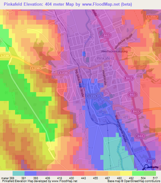 Pinkafeld,Austria Elevation Map