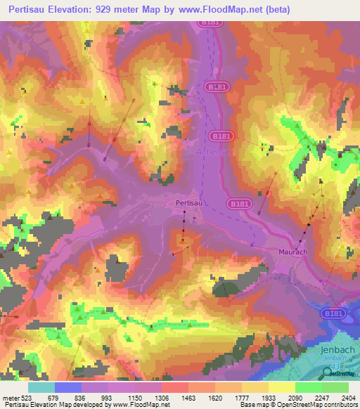 Pertisau,Austria Elevation Map