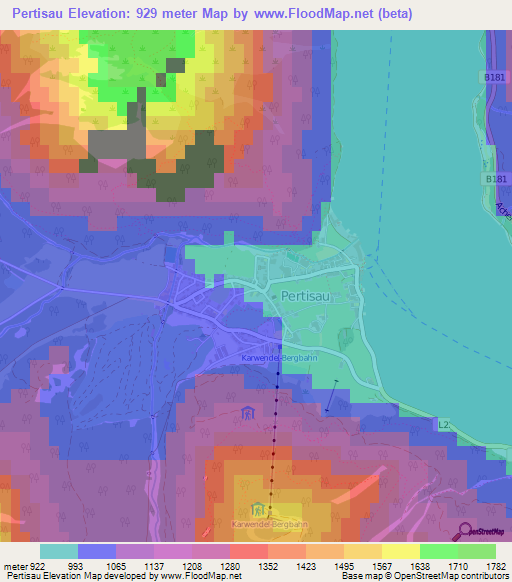 Pertisau,Austria Elevation Map