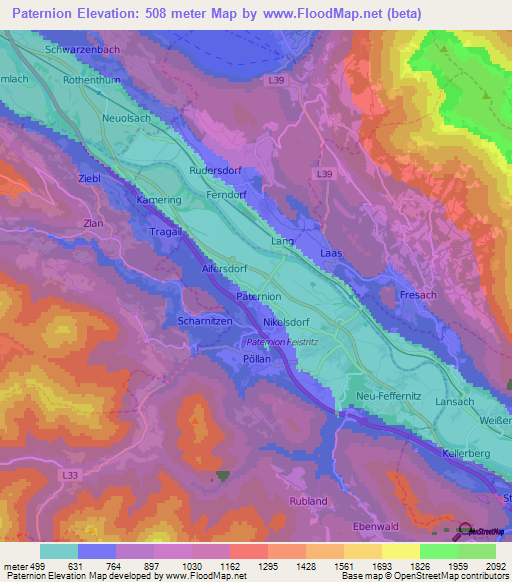 Paternion,Austria Elevation Map