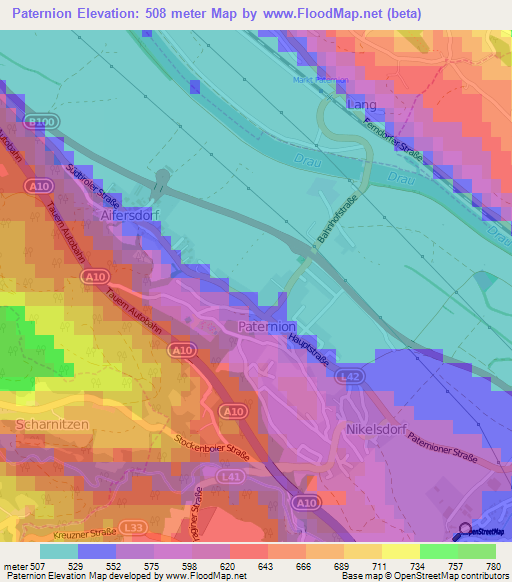 Paternion,Austria Elevation Map