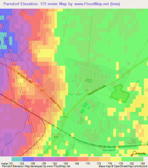 Parndorf,Austria Elevation Map