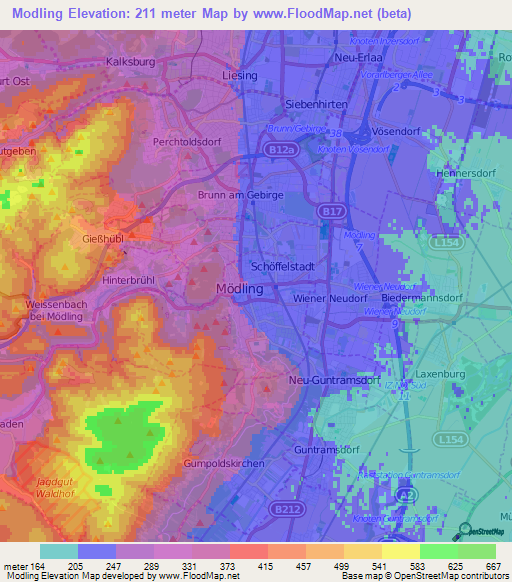 Modling,Austria Elevation Map
