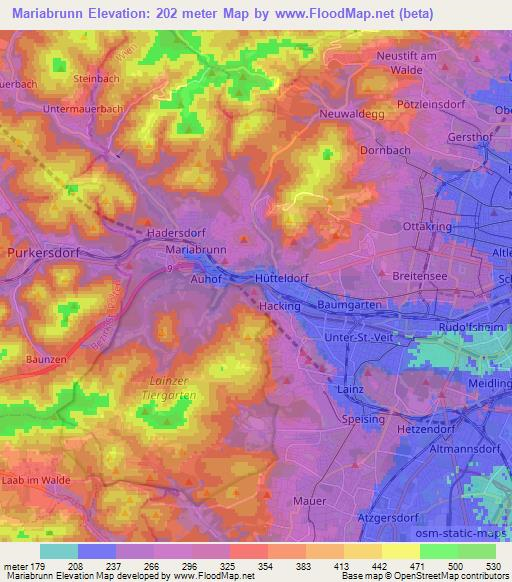Mariabrunn,Austria Elevation Map