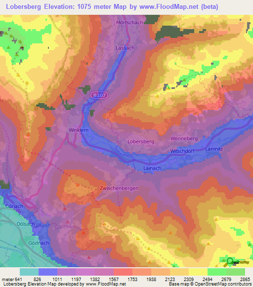Lobersberg,Austria Elevation Map