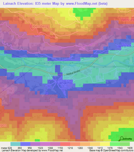 Lainach,Austria Elevation Map