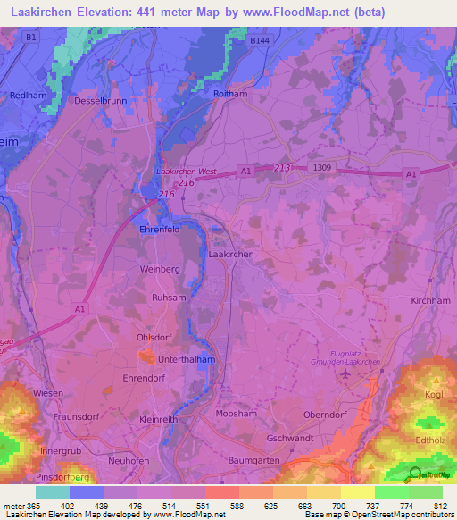 Laakirchen,Austria Elevation Map