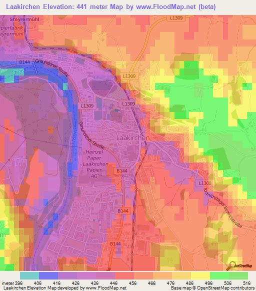Laakirchen,Austria Elevation Map