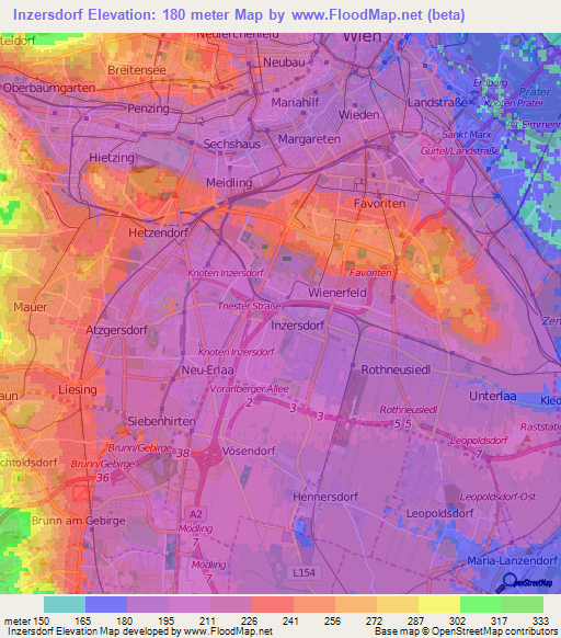 Inzersdorf,Austria Elevation Map