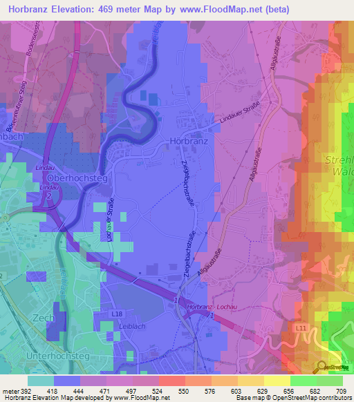 Horbranz,Austria Elevation Map