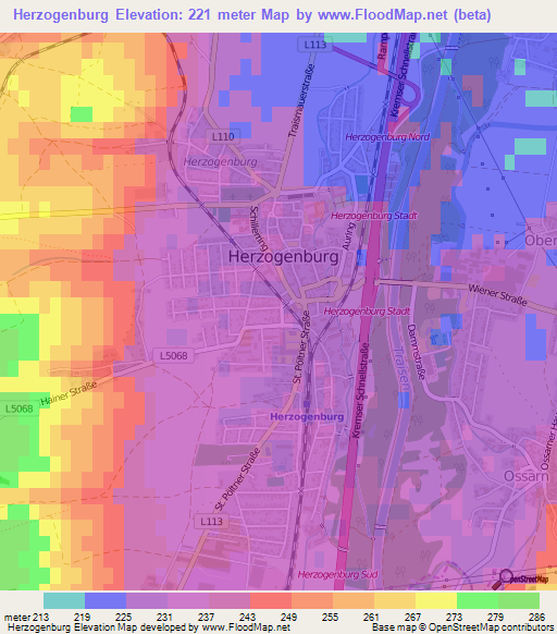 Herzogenburg,Austria Elevation Map