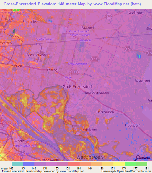 Gross-Enzersdorf,Austria Elevation Map