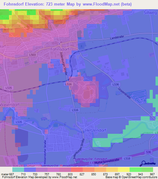 Fohnsdorf,Austria Elevation Map
