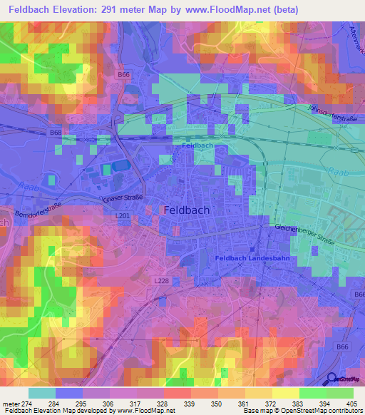 Feldbach,Austria Elevation Map