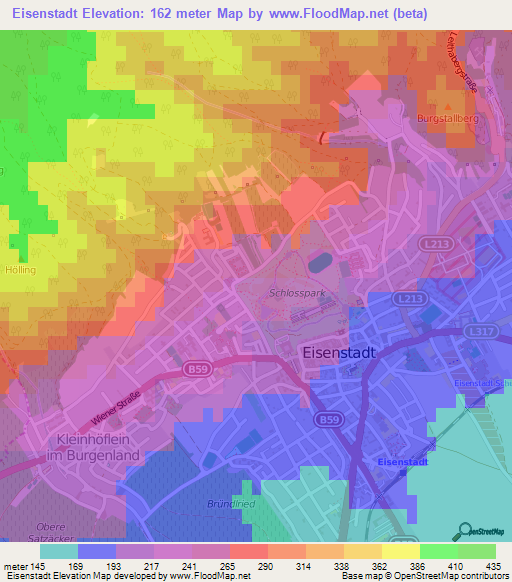 Eisenstadt,Austria Elevation Map
