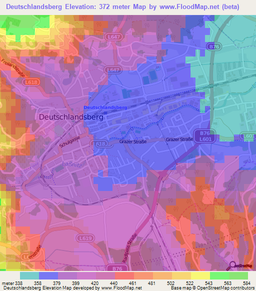 Deutschlandsberg,Austria Elevation Map