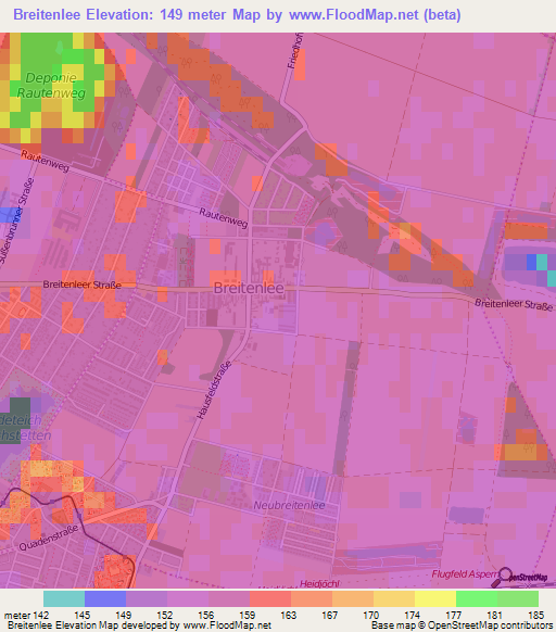 Breitenlee,Austria Elevation Map