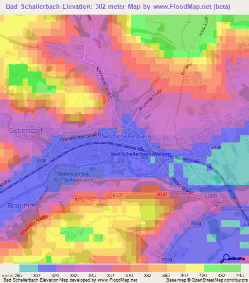 Bad Schallerbach,Austria Elevation Map