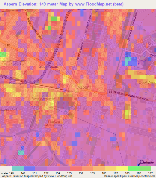 Aspern,Austria Elevation Map