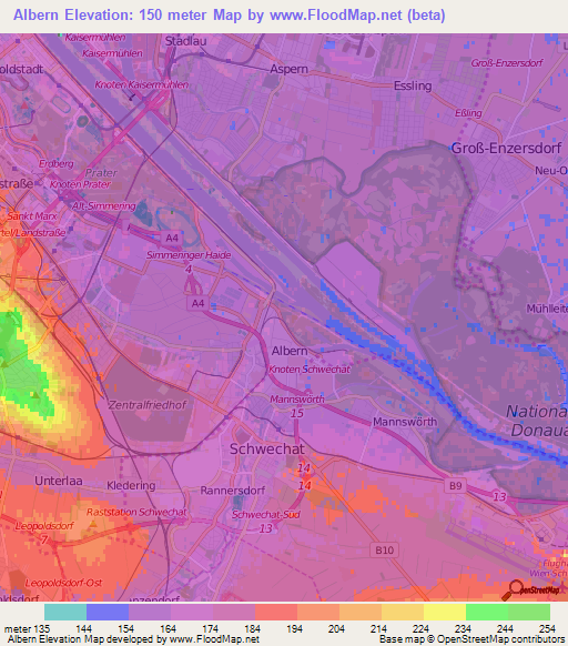 Albern,Austria Elevation Map
