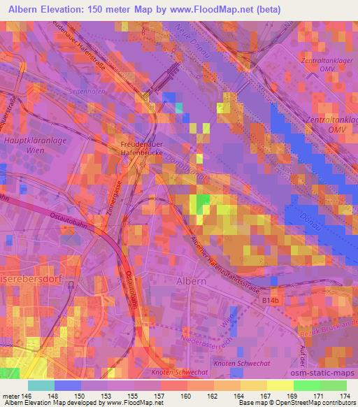 Albern,Austria Elevation Map