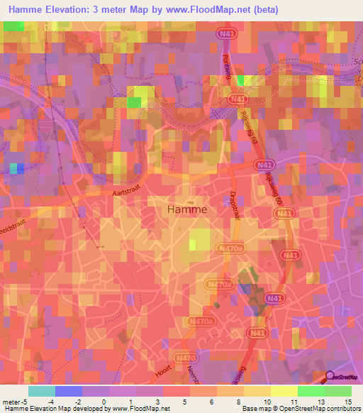Hamme,Belgium Elevation Map