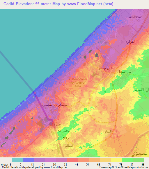 Gadid,Palestinian Territory Elevation Map
