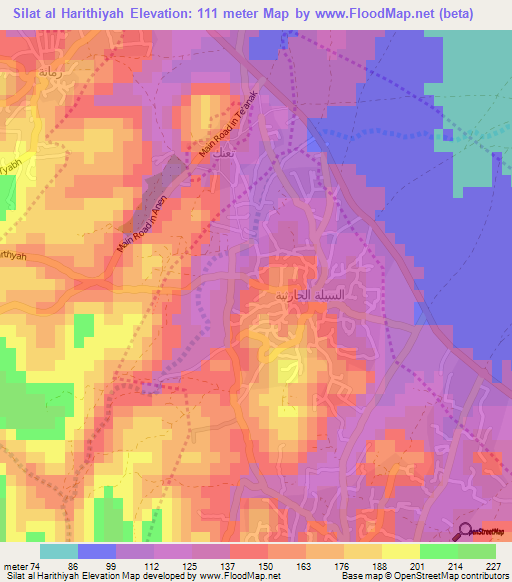 Silat al Harithiyah,Palestinian Territory Elevation Map