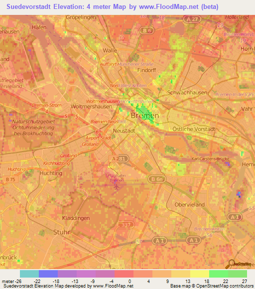 Suedevorstadt,Germany Elevation Map