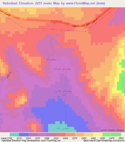 Kebrabad,Iran Elevation Map