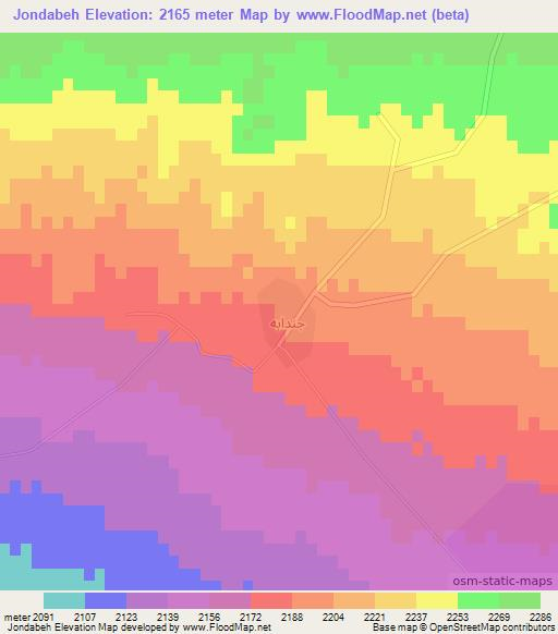 Jondabeh,Iran Elevation Map