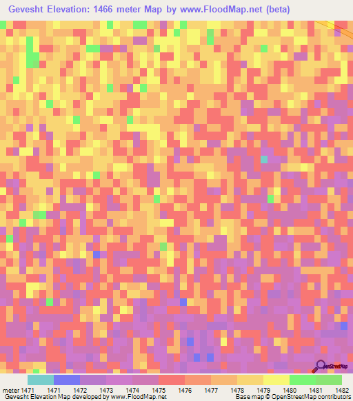 Gevesht,Iran Elevation Map