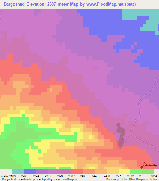 Bargoshad,Iran Elevation Map