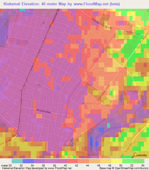 Kiekemal,Germany Elevation Map