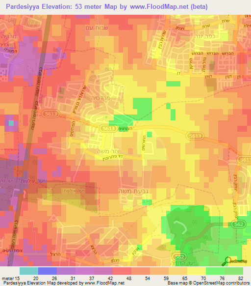 Pardesiyya,Israel Elevation Map