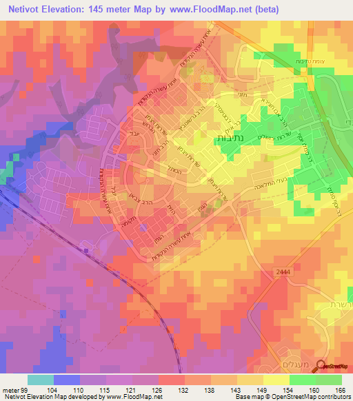 Netivot,Israel Elevation Map