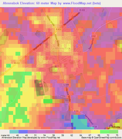 Ahrensbok,Germany Elevation Map